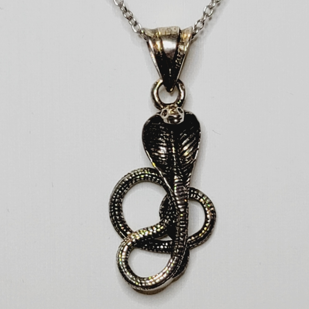SOLD. 925 Cobra Snake Necklace. 16" Unisex.